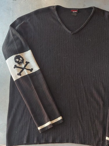 Switchblade Stiletto Sweater HALLOWEEN sweater SKULL crossbones OS