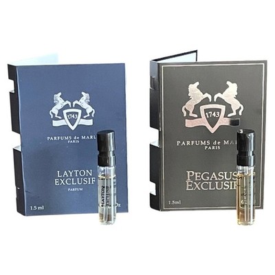 Lot of 2 Parfums de Marly Samples Pegasus Exclusif Layton Exclusif 1.5ml Carded