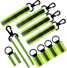 10 Pieces Glow in the Dark Reflective Keychains - High Visibility Zipper Pulls f