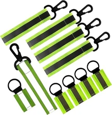 10 Pieces Glow in the Dark Reflective Keychains - High Visibility Zipper Pulls f