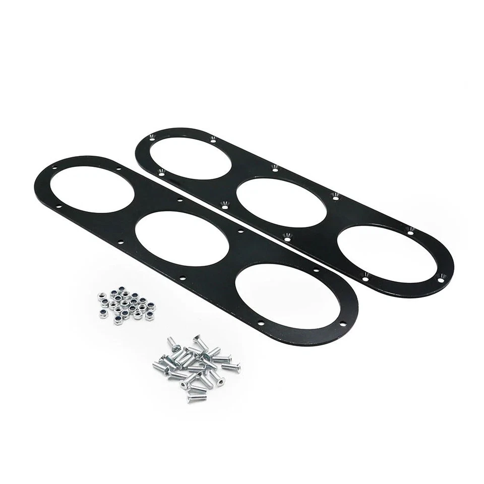 Panel difusor de desviación de aire de carrera para parachoques trasero de aluminio universal para automóvil de 3 orificios 2 piezas Foto 2 de 4