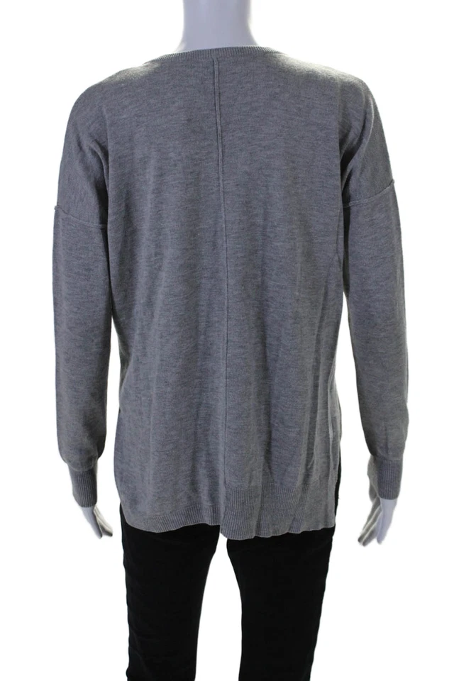 Sudadera Feel The Piece para mujer manga larga cuello en V gris algodón talla única Foto 3 de 4