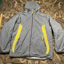 Vtg Y2K Nike Men Size Large Reversible Jacket Hood Parka Gray Nylon/fleece