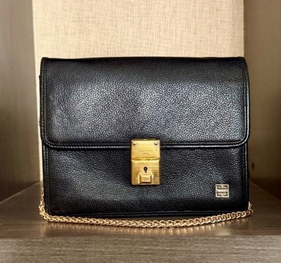 GIVENCHY Vintage Black Leather Crossbody Bag And Wristlet Converter 