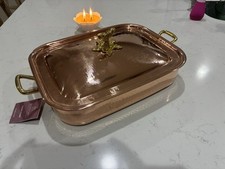 Ruffoni Tin Lined Copper Rectangular 36cm with Acorn Lid, Model 3209B36