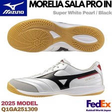MIZUNO Futsal Shoes MORELIA SALA PRO IN Super White Pearl/Black Q1GA251309 NEW