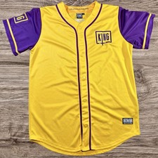 EDM Sullivan King Reckless Baseball Jersey Purple Gold Los Angeles Forever 2XL