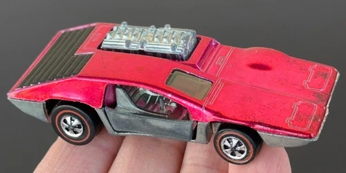 Vintage Hot Wheels Redline 1972 TRUE ROSE PINK Side Kick - VIBRANT STUNNER!