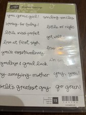 Stampin Up Greatest Greetings Rubber Cling Stamp Set