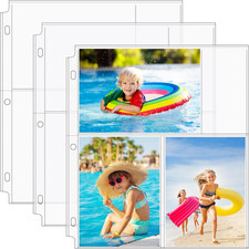 MaxGear 30 Pack 4x6 Photo Sleeves for 3 Ring Binder 4" x 6"-3 pockets, Clear
