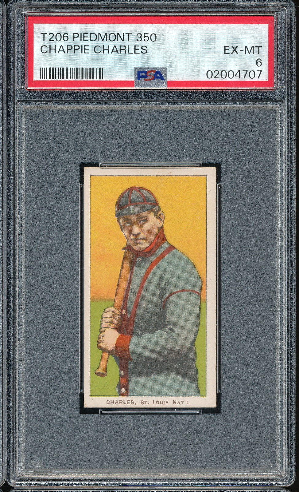 T206 Piedmont 350/25 Chappie Charles PSA 6 - St Louis Cardinals POP 31