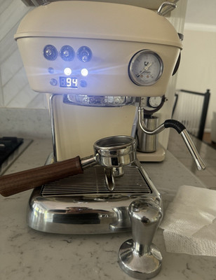 Ascaso Dream Beige Espresso Machine Digital, Steam Wand, Gauge, Portafilter