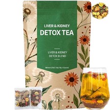 Liver Kidney Detox Tea - Dandelion Wolfberry Tea, 7 Herbal Ingredients Blen...