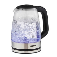 Hervidor de agua de vidrio iluminador Geepas 1,7 L 2200 W LED de ebullición rápida y apagado automático