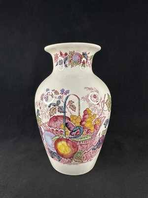 Vintage MASON S Obstkorb Muster Knospen Vase bunt Keramik Eisenstein 8 Zoll
