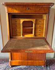 Biedermeier Antique Secretary Desk 1850-1899 Original Wood Brown Germany