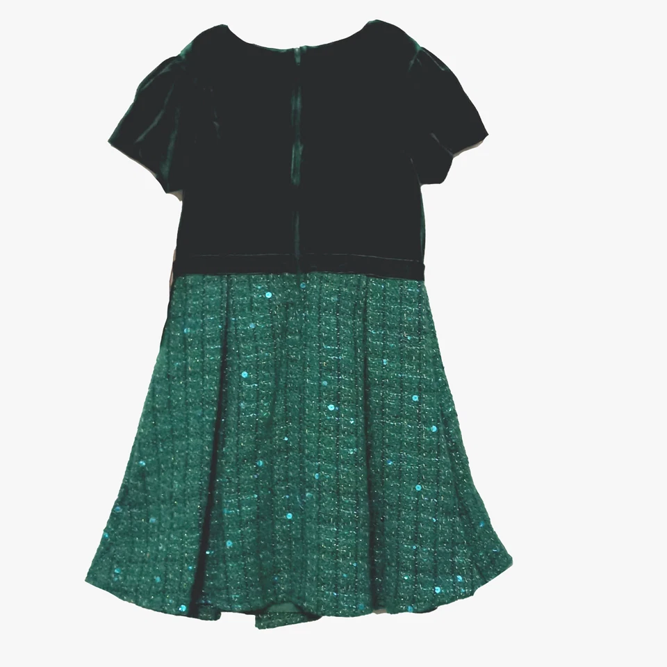 Nuevo con etiquetas Vestido de fiesta de terciopelo y tweed ediciones raras para niñas talla 6 lentejuelas manga corta Foto 2 de 2