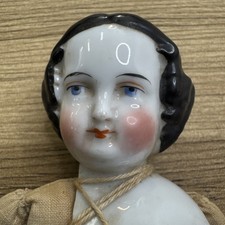 Antique 10.25 German China Head Doll China Limbs Victorian Porcelain