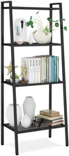 Metal 4 Shelf Bookcase, Multifunctional Ladder-Shaped Plant Flower Stand Rack Bo