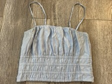 Abercrombie Fitch Sleeveless Cropped Tank Top Size Medium M - Light Blue
