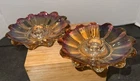 Vintage 1950's Federal Glass Celestial Iridescent Carnival Glass Candle Holder