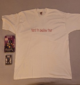 Vanilla Ice 1999 HARD TO SWALLOW shirt concert merch, VHS Cool as Ice, cassette