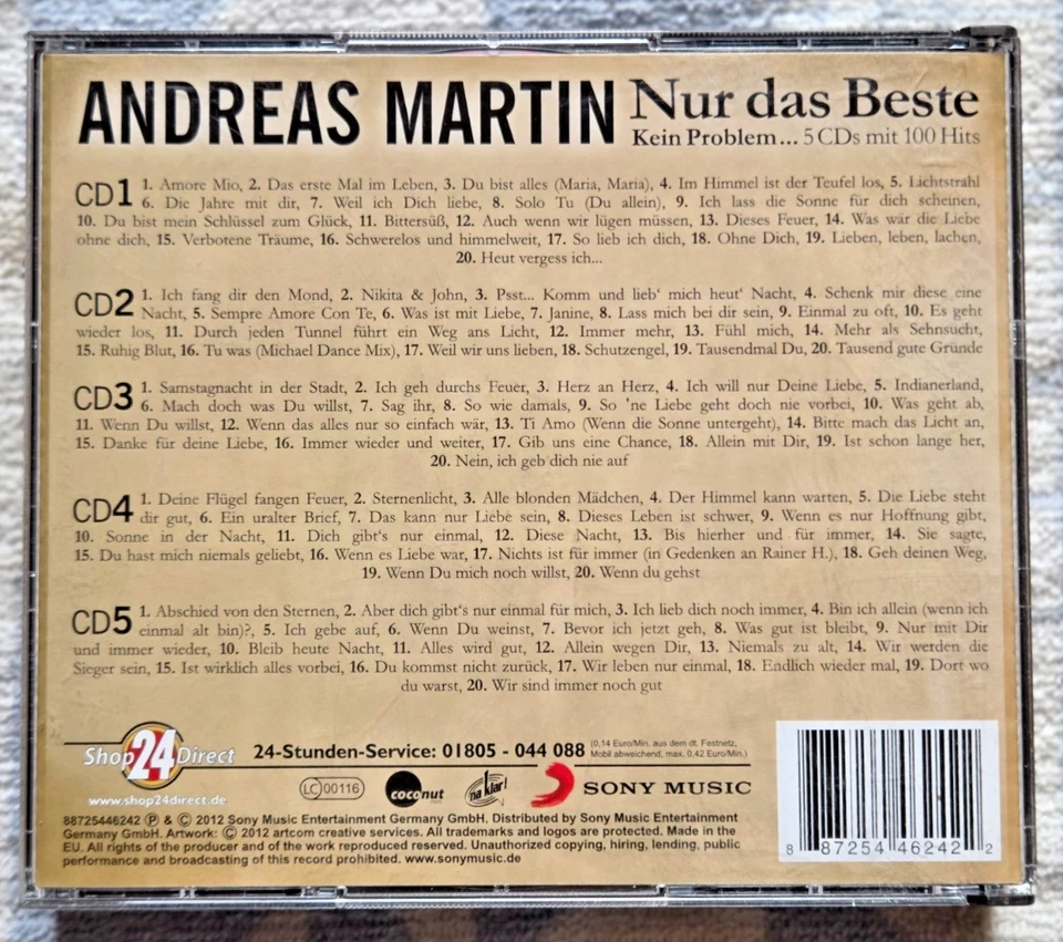 Andreas Martin  Kein Problem... Nur das Beste  BOX-SET  (5 CDs) mit 100 Hits - Bild 2 von 4