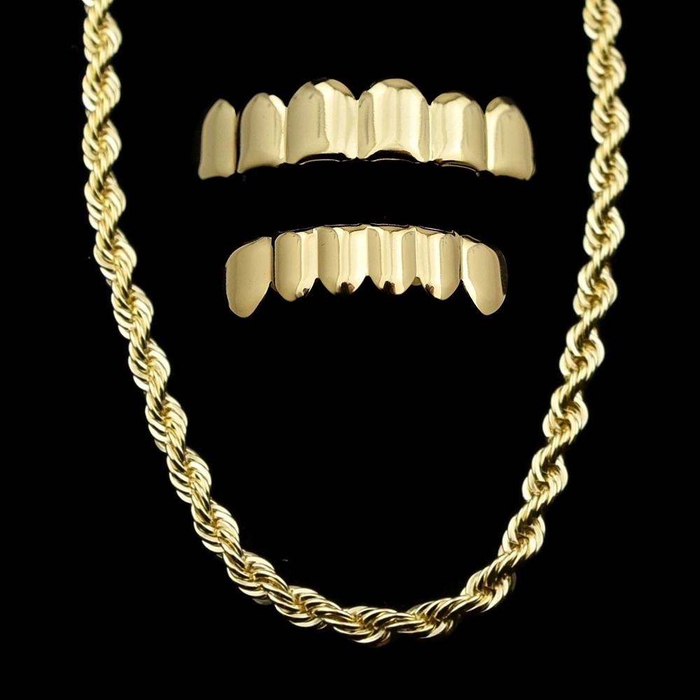 Mens 14k Gold Plated Rope Chain 24
