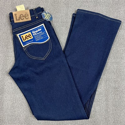 Vintage 70's Lee Rider Denim Jeans Size 28x32 Boot Cut Flare Talon USA Regular