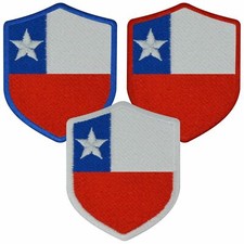 Aufn&auml;her CHILE Wappen 7 x 5,6cm Bestickt Flagge Patch FanShirts4u
