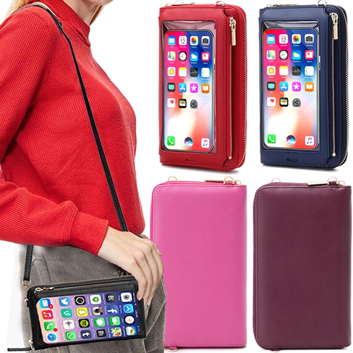 Womens Cell Phone Purse Wallet Handbag Case Shoulder Bag Cross Body Slim  RFID