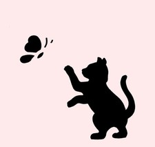 3 1/2" CAT STENCIL BUTTERFLY CATS PAWS PAW PRINTS KITTEN CRAFT NEW BY STENSOURCE