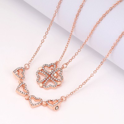 Cute Heart Necklace Tiny Gold Rose Gold 