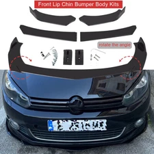 Glossy Black Front Bumper Lip Splitter Spoiler For Volkswagen