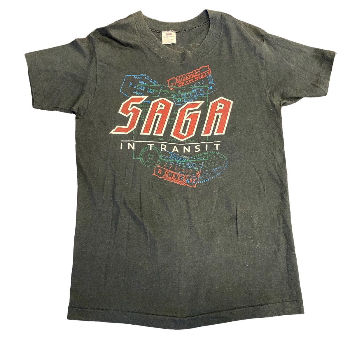 Vintage Saga In Transit Worlds Apart Tour T-Shirt Medium Concert