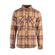 O'Neill Men's Cream Orange Plaid Whittaker L/S Flannel Shirt S01 