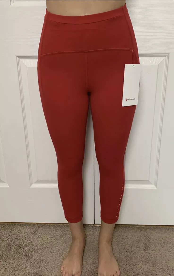 Lululemon Size 6 Swift Speed HR Crop 21” Red DKRD Pant Luxtreme HiRise Run  Yoga