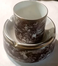 Vintage 2-Piece Jaeger & Co PMR Bavaria Germany Ashtray + Cig Match Holder Cup