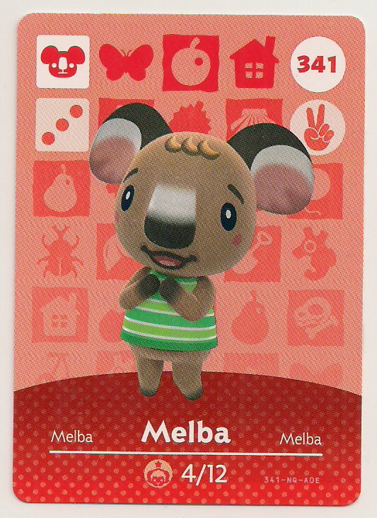 Animal Crossing amiibo Card Melba 341 Series 4 Koala New