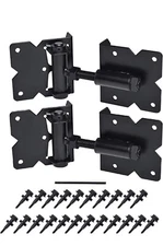 GATE HINGES Self Closing Hardware Hinge for Wooden Vinyl PVC Fences 2 Pc SANKINS