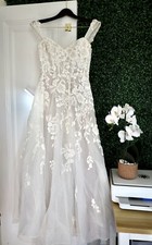 Used David  s Bridal Floral wedding Dress  FREE David  s Bridal Veil