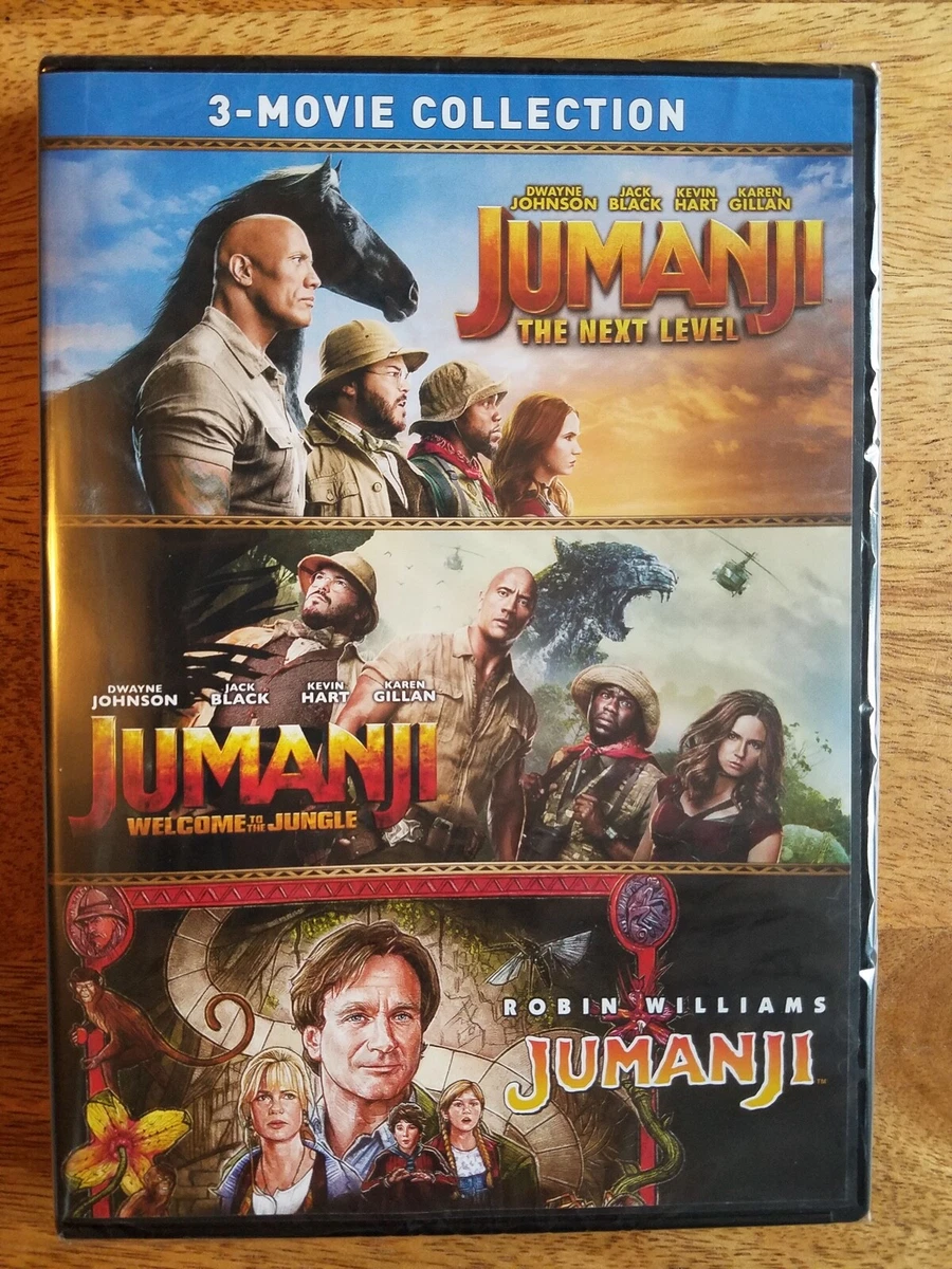 Jumanji 3 Movie Collection DVD 1 2 3 Set Dwayne Johnson Robin Williams The  Rock