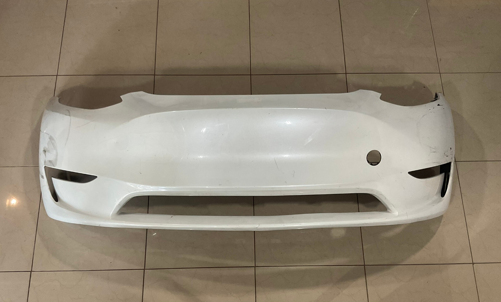 Front Bumper Cover White Tesla Model Y 2023 2024 1493738-TX-B OEM