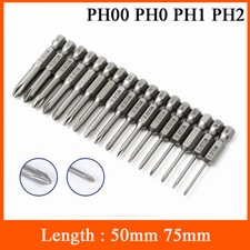 PH00 PH0 PH1 PH2 Phillips Head Screw Bits Magnetic Impact Driver Drill Hex Shank