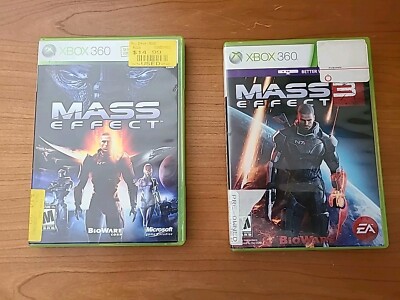 Xbox 360 Game Lot: MASS EFFECT  + MASS EFFECT 3 (Microsoft) Complete / Tested