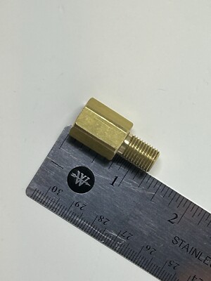 Brass Antenna Adapter 3/8x24 M to 10mm FM - Make 10mm Antenna fit 3/8x24 mount