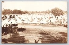 Vtg/Atq RPPC Post Card Military Camp? L185