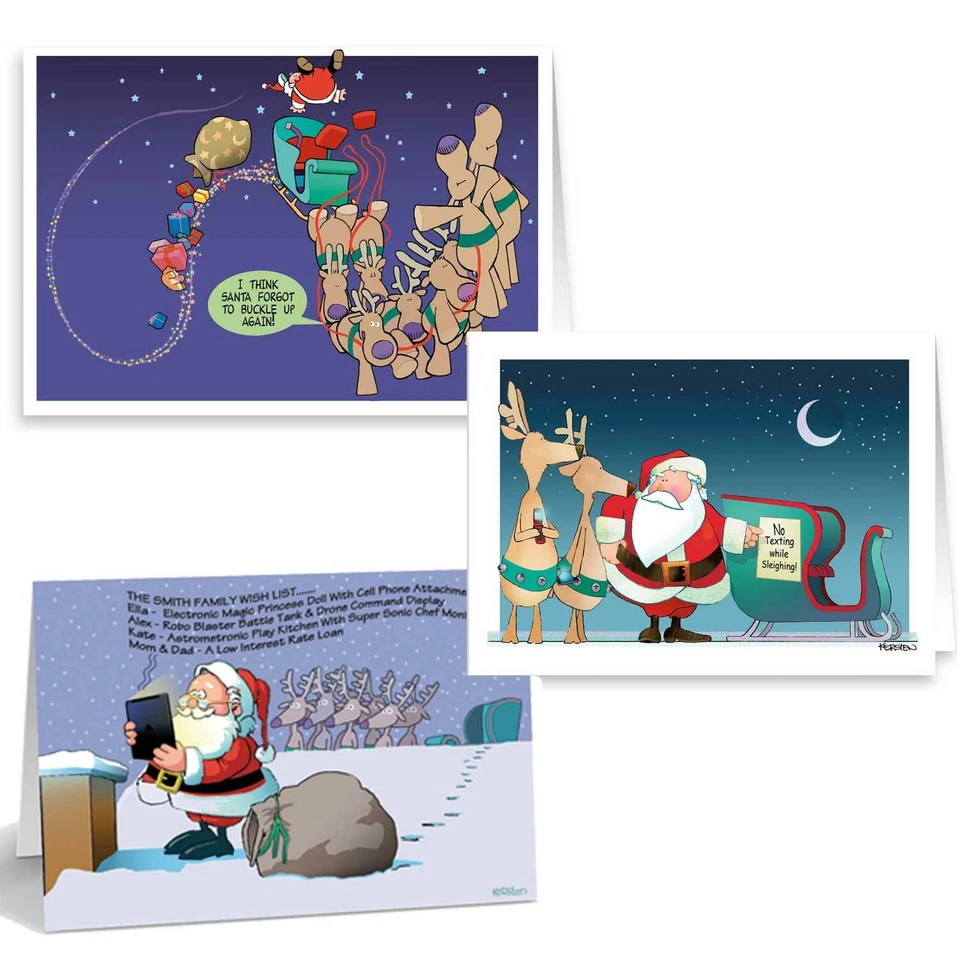 36 Divertidas Tarjetas de Navidad Variedad Pack - 36 Tarjetas y Sobres -95 Foto 2 de 4