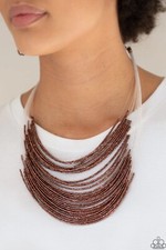 Paparazzi Jewelry   Catwalk Queen   Copper Seed bead Necklace