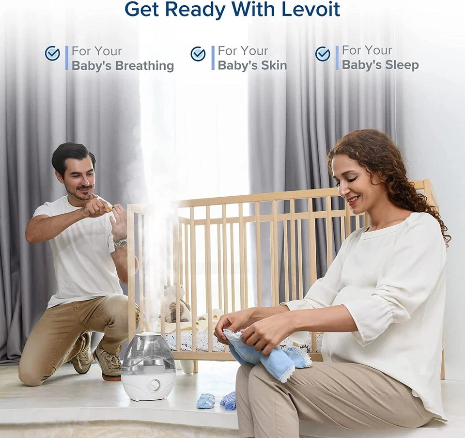 Levoit Classic 100 Ultrasonic Cool Mist Humidifiers 2.4L In Grey - Image 3 of 4